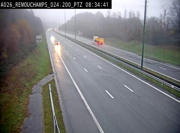 Webcam E25/A26 à Aywalle, à hauteur de Spa. Vue orientée vers Liège