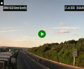 Webcam routière sur N338 à hauteur de Grand-Quevilly en périphérie de Rouen. Vue orientée vers Rouen