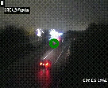Webcam autoroute A150 à hauteur de La Vaupalière en périphérie de Rouen. Vue orientée vers Rouen
