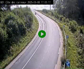 Webcam en haut de la Côte des Carreaux sur la N31 à Avesnes-en-Bray. Vue orientée vers Rouen