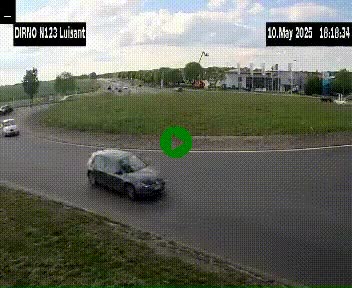 Webcam en périphérie de Chartres sur la N123, à hauteur de Luisant. Vue orientée vers Chartres