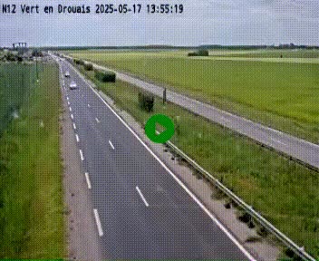 Webcam à hauteur de Vert-en-Drouais sur la N12, en périphérie de Dreux. Vue orientée vers Alençon