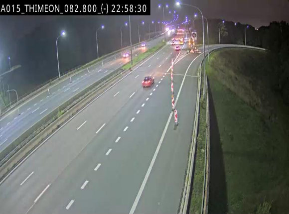 Caméra trafic Belgique - Thiméon - E42, jonction avec A54 (E420) direction La Louvière/Charleroi - BK 82.82