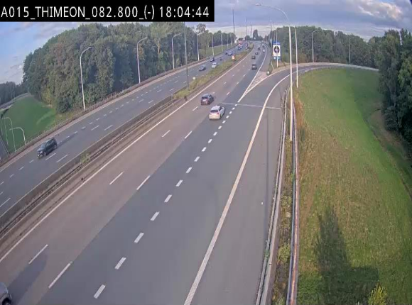 Caméra trafic Belgique - Thiméon - E42, jonction avec A54 (E420) direction La Louvière/Charleroi - BK 82.82
