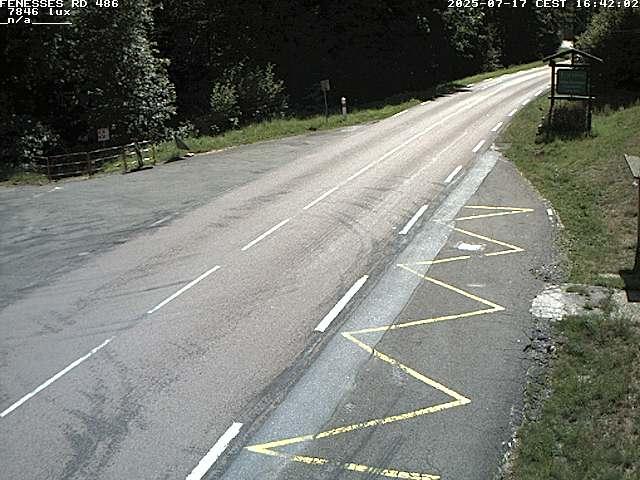Webcam en haut du col des Fenesses, aussi appelé col du Ménil sur la D486 à 593 mètres d'altitude dans les Vosges