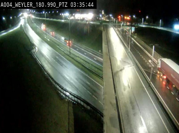 Webcam à la jonction entre la N81 et l'E411 à hauteur de la sortie 32 Longwy/Messancy à Arlon. Vue orientée vers Bruxelles