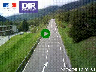 Web cam sur la N90 à Aime, en provenance de Bourg-Saint-Maurice et en direction d'Albertville