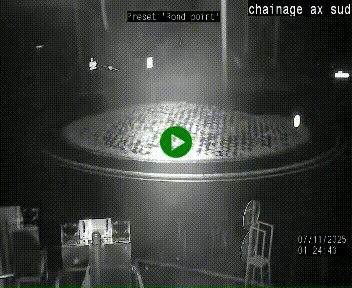 Webcam au nord d'Ax-les-Thermes au niveau de l'aire de chaînage de la N20. Vue orientée vers les Pyrénées, en direction de Pas de la Case