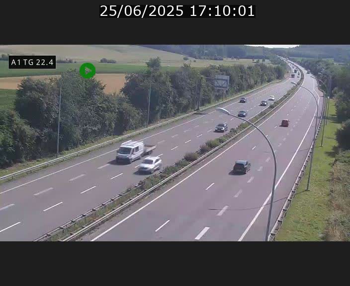 Traffic live webcam Luxembourg Flaxweiler - A1 direction Luxembourg - BK 22.4