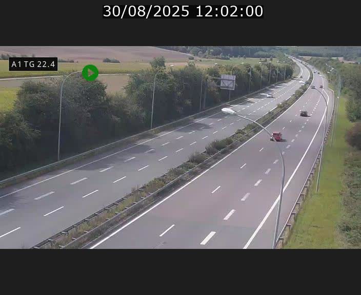 Traffic live webcam Luxembourg Flaxweiler - A1 direction Luxembourg - BK 22.4