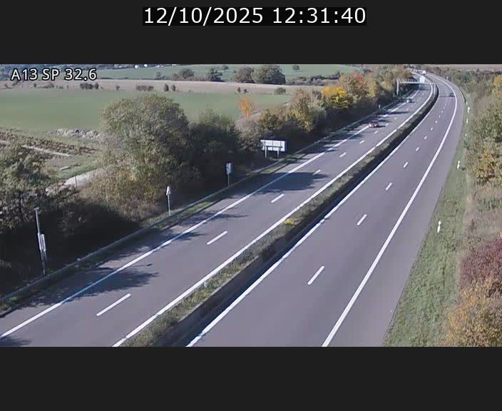 Webcam info trafic A13 à hauteur de Mondorf-les-bains. Vue orientée vers Altwies