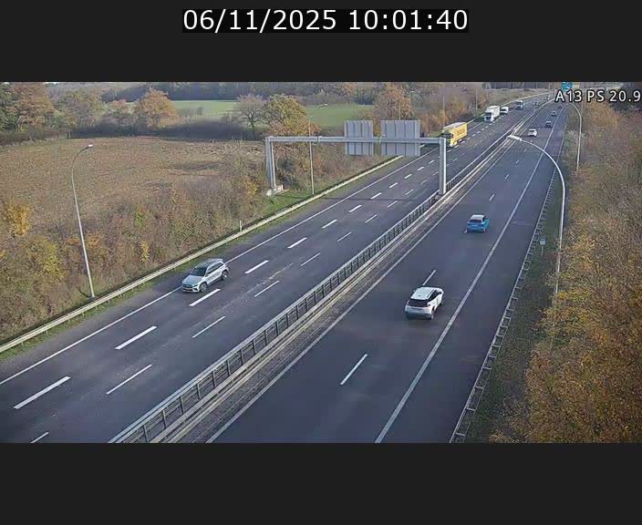 Traffic live webcam Luxembourg Croix de Bettembourg, rond-point d'Hellange - A13 direction Allemagne - BK 20.9