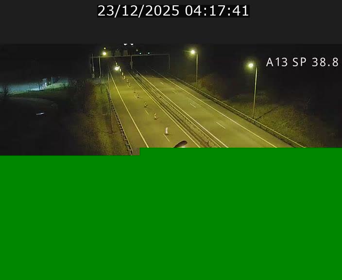 Webcam autoroute A13 à l'entrée ouest du tunnel Markusbierg à Schengen. Vue orientée vers le tunnel et l'Allemagne