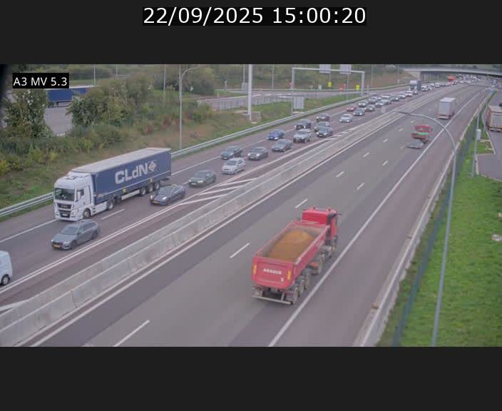 Webcam à l'Aire de Berchem au Luxembourg sur l'A3. Vue orientée vers la France