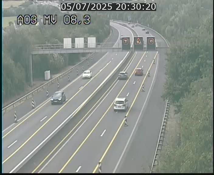 Webcam Autoroute après la Croix de Bettembourg en direction de Luxembourg sur l'A3