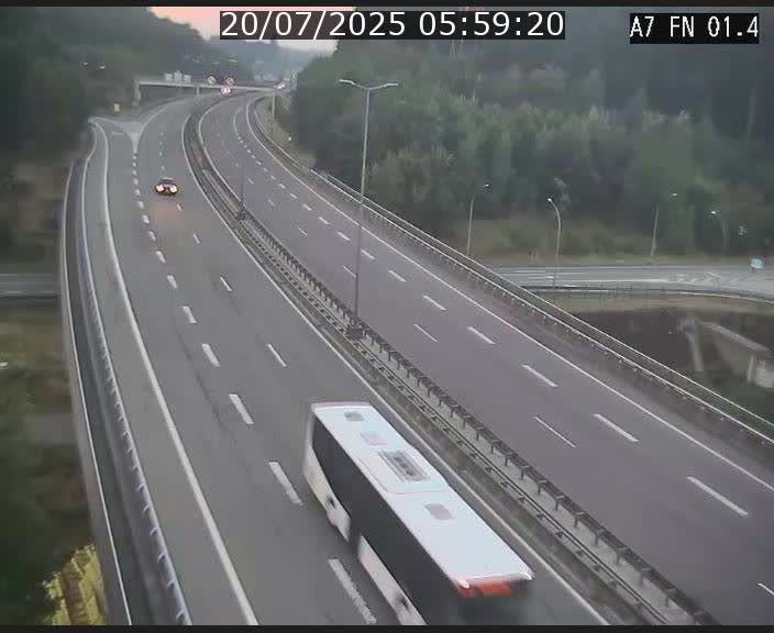 Caméra autoroute Luxembourg A7 - Tunnel Stafelter - direction Echangeur Grünewald