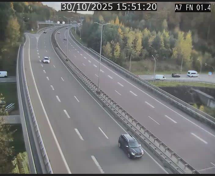 Caméra autoroute Luxembourg A7 - Tunnel Stafelter - direction Echangeur Grünewald