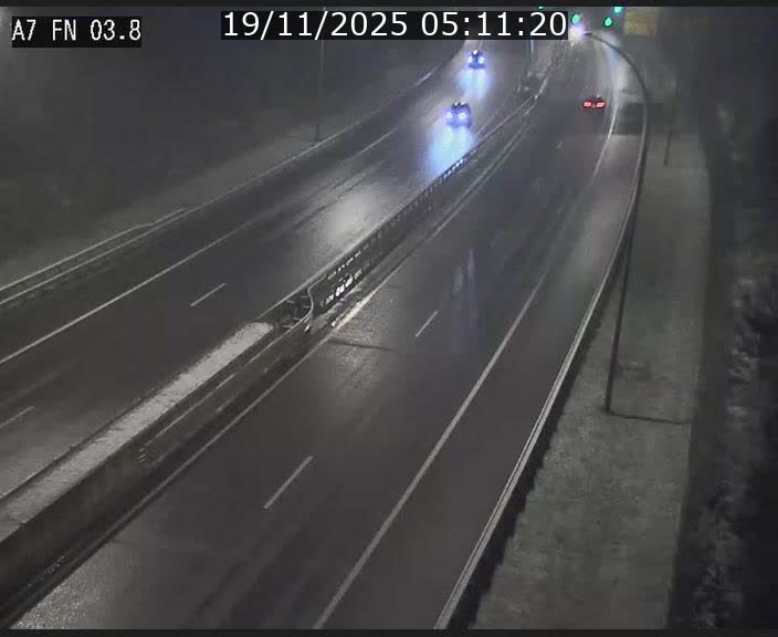 Caméra autoroute Luxembourg A7 - Passage à gibier Rëngelbour - direction Tunnel Stafelter