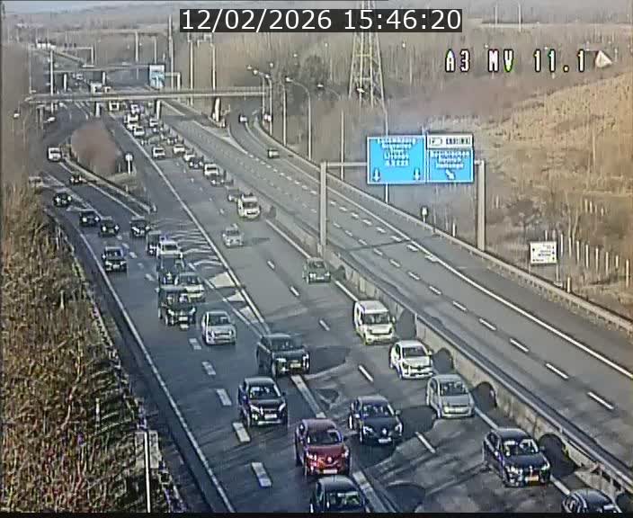 Traffic live webcam Luxembourg Croix de Bettembourg A3 - BK 11.1 - direction Luxembourg-ville