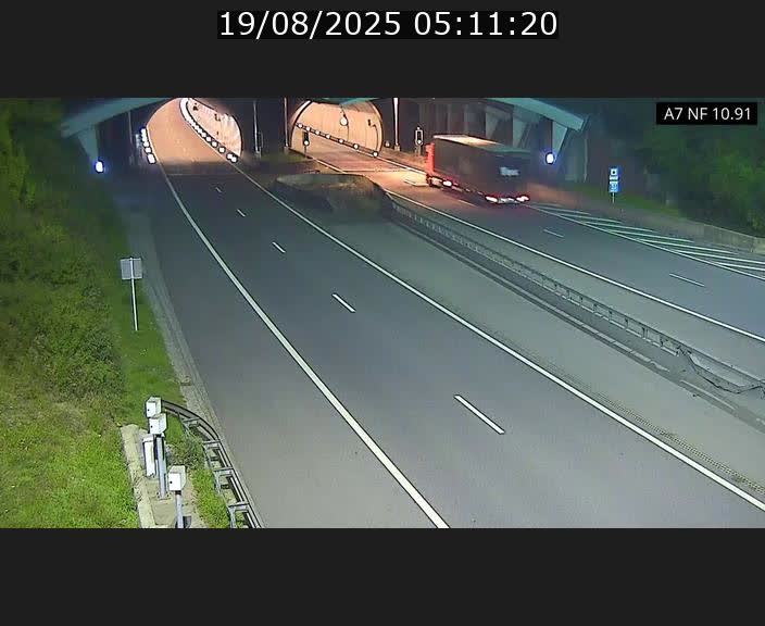 Caméra trafic Luxembourg - A7, Tunnel Gousselerbierg, entrée sud, direction Mersch