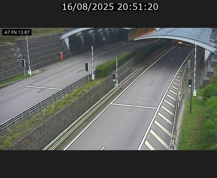 Caméra trafic Luxembourg - A7, Tunnel Gousselerbierg, entrée nord, direction Lorentzweiler