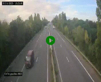 Webcam routière à la fin de la N10, en périphérique ouest d'Angouleme, proche de la jonction avec l'A10