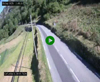 Webcam dans les Pyrénées Atlantique au niveau du col d'Urdos et du fort du Pourtalet sur la N134, en direction du Col et du tunnel du Somport, à 765 mètres d'altitude