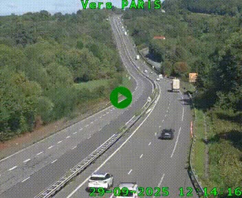 Caméra routière sur l'autoroute A20 à Bessines-sur-Gartempe. Vue orientée vers Paris