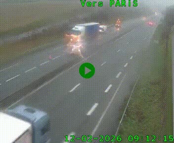 Caméra routière sur l'autoroute A20 à Saint-Hilaire-Bonneval, au sud de Limoges. Vue orientée vers Paris