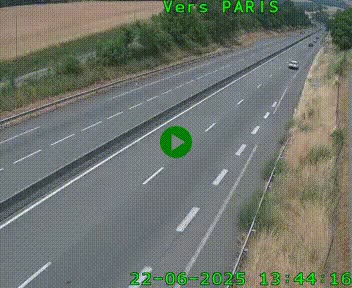 Caméra routière sur l'autoroute A20 à Saint-Hilaire-Bonneval, au sud de Limoges. Vue orientée vers Paris