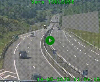 Caméra routière sur l'autoroute A20 à Noailles, en périphérie de Brive-la-Gaillarde. Vue orientée vers Toulouse