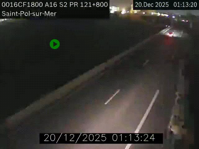 Webcam autoroute A16 à proximité de Dunkerque, à hauteur de la sortie Saint-Pol-sur-Mer. Vue orientée vers Calais