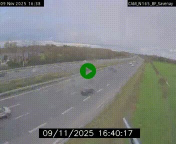 Webcam sur la N165 à hauteur de Savenay, au nord-ouest de Nantes en direction de la Bretagne