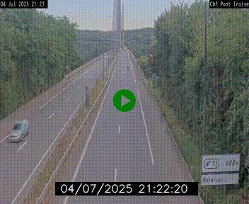 Webcam sur la N165 après le Pont de l'Iroise, à l'entrée de Brest