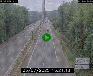Webcam sur la N165 après le Pont de l'Iroise, à l'entrée de Brest
