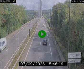 Webcam sur la N165 après le Pont de l'Iroise, à l'entrée de Brest