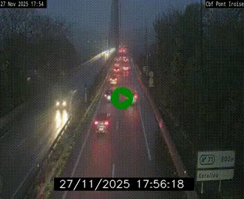 Webcam sur la N165 après le Pont de l'Iroise, à l'entrée de Brest