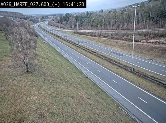 Webcam E25/A26 à Aywalle, à hauteur de la sortie Harzé. Vue orientée vers liège