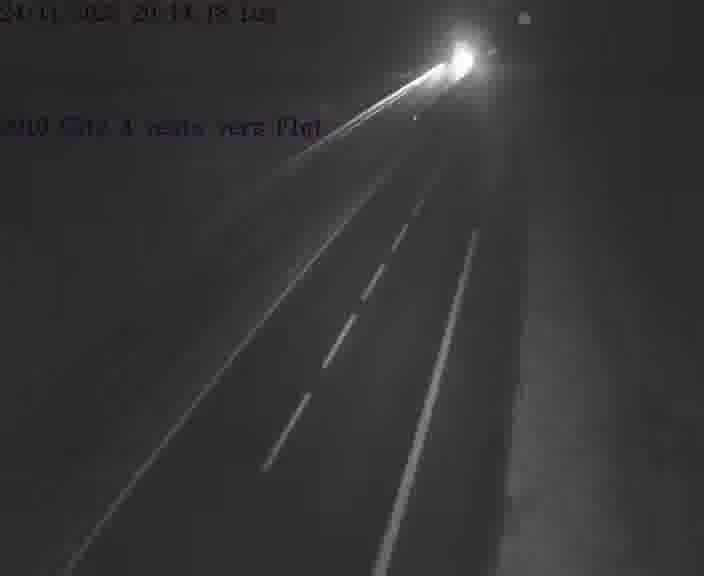 Webcam sur la D910 située dans la Côte des 4 vents. Vue orientée vers le haut de la côte, vers Faulquemont