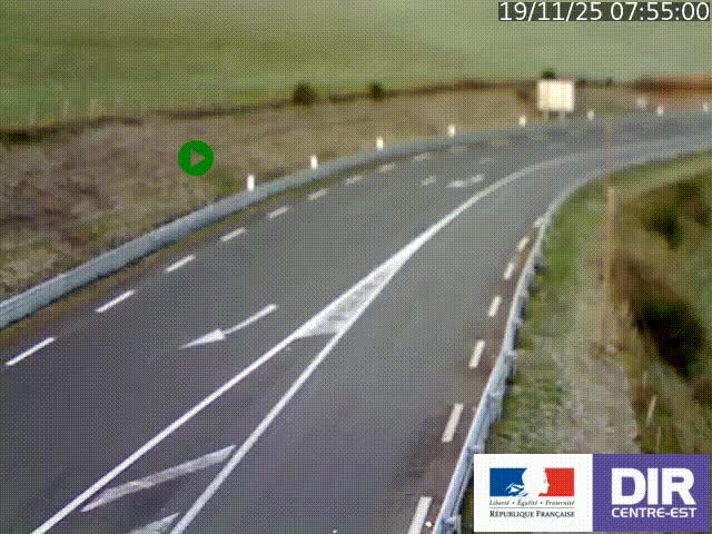 Webcam sur le col Pin Bouchain, vue orientée vers Roanne, en provenance de Lyon sur la nationale 7 (N7)
