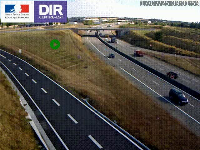 Webcam sur le contournement de Valence, sur la Nationale 7, caméra orientée vers Lyon