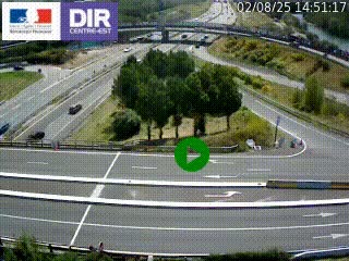 Webcam traffic à Grenoble-sud sur l'autoroute A480. Vue orientée vers l'entrée et la sortie de Grenoble
