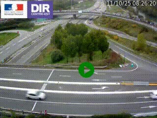 Webcam traffic à Grenoble-sud sur l'autoroute A480. Vue orientée vers l'entrée et la sortie de Grenoble