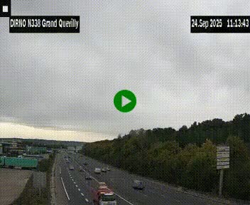 Webcam routière sur N338 à hauteur de Grand-Quevilly en périphérie de Rouen. Vue orientée vers Rouen