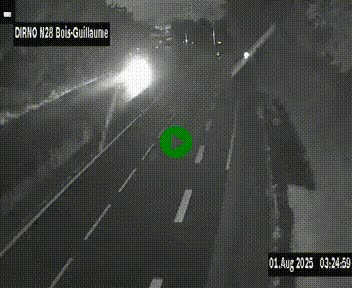 Webcam routière à hauteur de Bois-Guillaume en périphérie de Rouen. Vue orientée vers Rouen