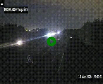 Webcam autoroute A150 à hauteur de La Vaupalière en périphérie de Rouen. Vue orientée vers Rouen