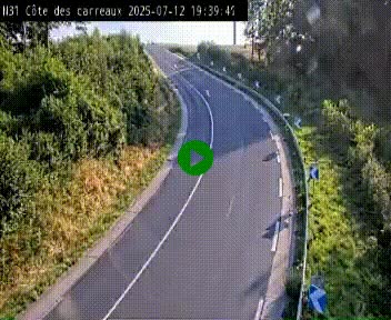 Webcam en haut de la Côte des Carreaux sur la N31 à Avesnes-en-Bray. Vue orientée vers Rouen