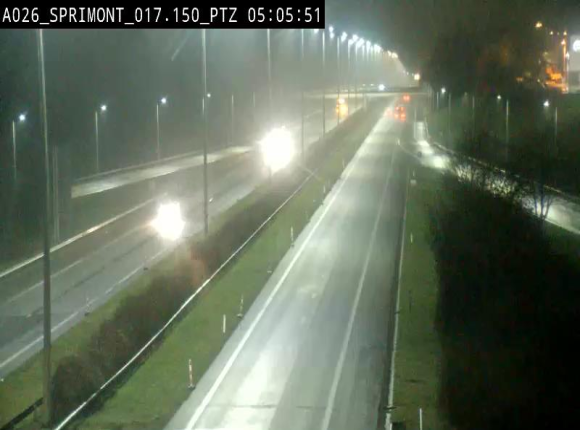 Webcam A26 (E25) à Sprimont, sur l'autoroute entre Liège et Arlon. Vue orientée vers le Luxembourg