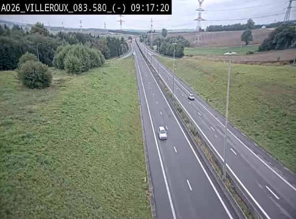 Webcam autoroute A26/E25 à hauteur de Vaux-sur-Sûre, à la jonction avec la N85 en direction de Liège - BK 83.6