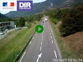 Web cam sur la N90 à Aime, en provenance de Bourg-Saint-Maurice et en direction d'Albertville